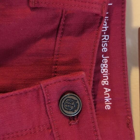 Talbots robin red DENIM slim jeans CLASSIC RED size 2 - Picture 7 of 9